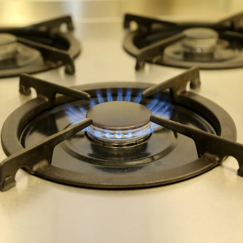 close-up of a gas burner
