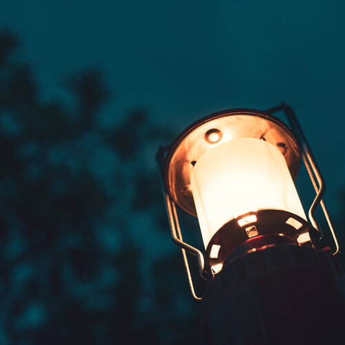 close-up of a gas lamp