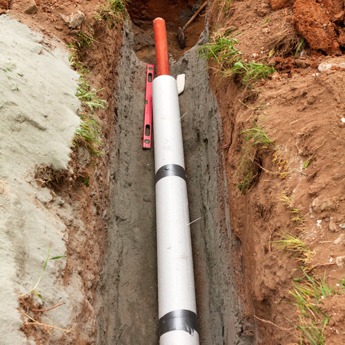 installation of a main water line